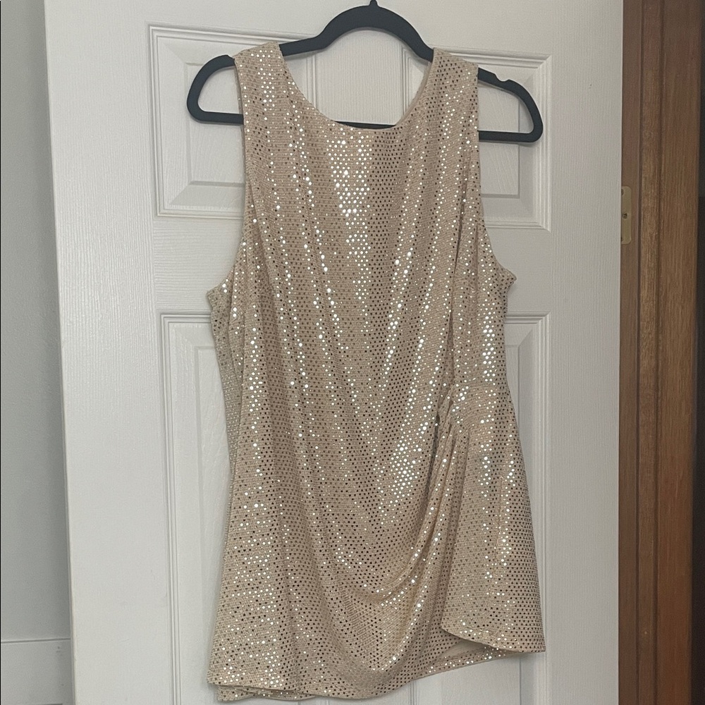 Elegant Sequin Top - Cream